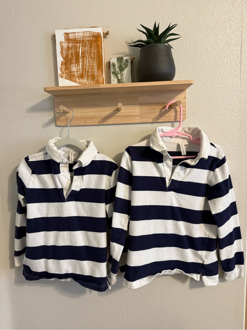 Janie and Jack Navy & White Striped Button-Down Rugby Shirt